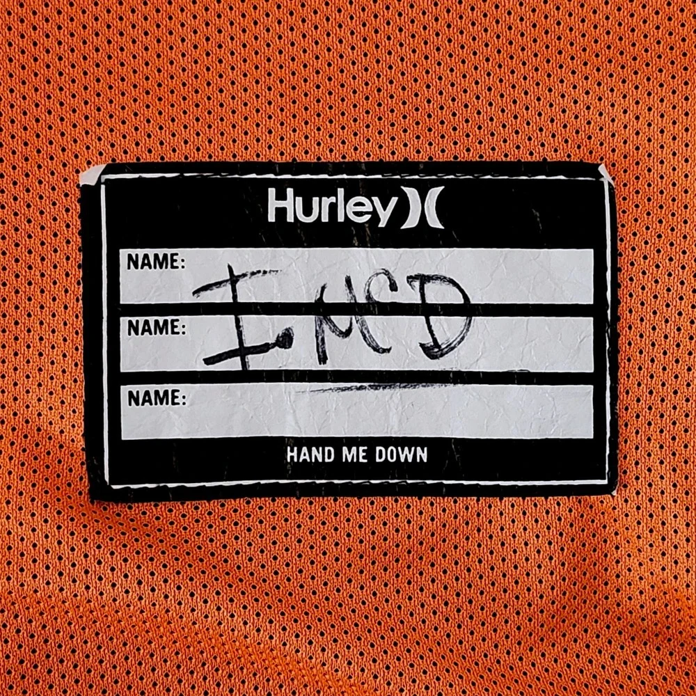 Hurley Full Zip Lightweight Hooded Windbreaker Jacket Boys Large Camo Orange‎